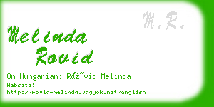 melinda rovid business card